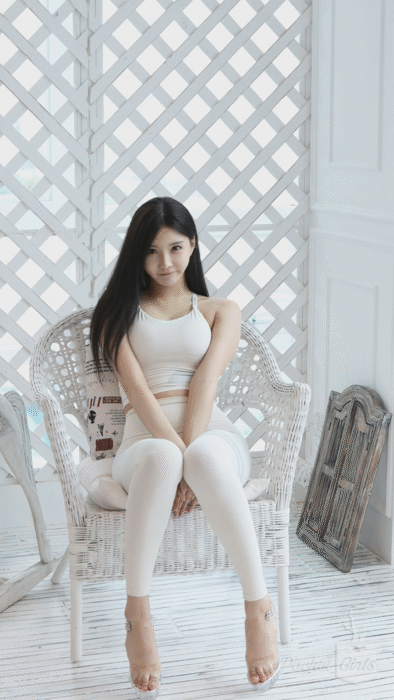 
포켓걸스 연지 흰색 레깅스
