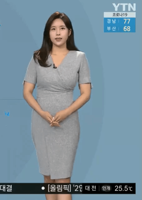 실시간 YTN 기상캐스터 몸매.GIF