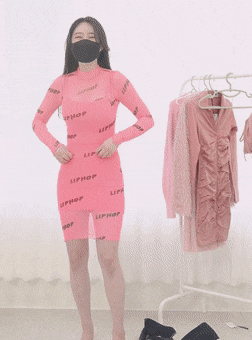 
171cm 브이록 블랙 란제리 파티 드레스 룩북
