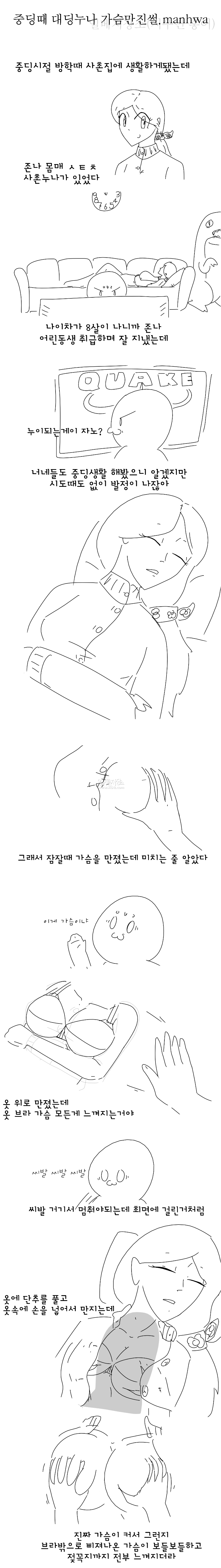 
중딩때 대딩누나 가슴 만진 썰만화
