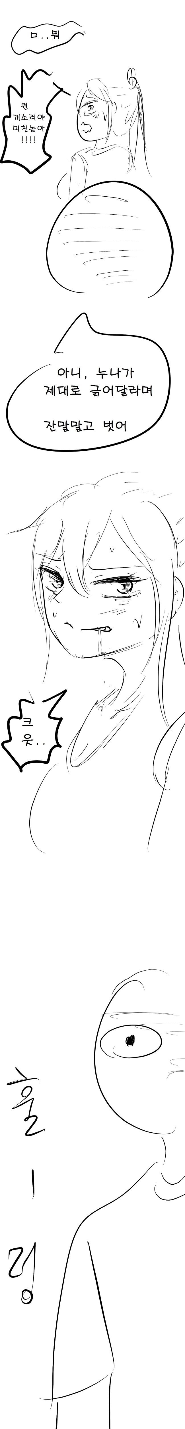
모기에 굴복하는 누나
