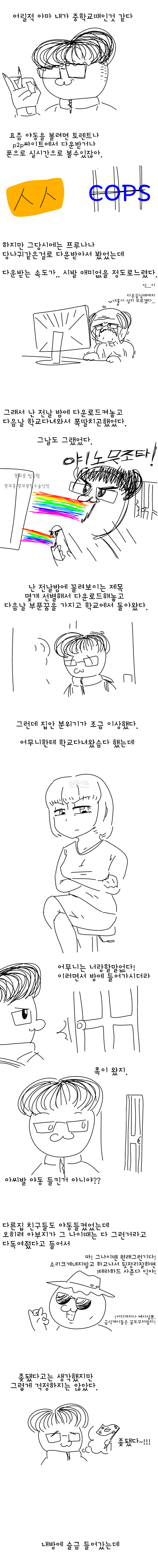 
어릴때 야동걸려서 아빠한테 줘터진 썰만화
