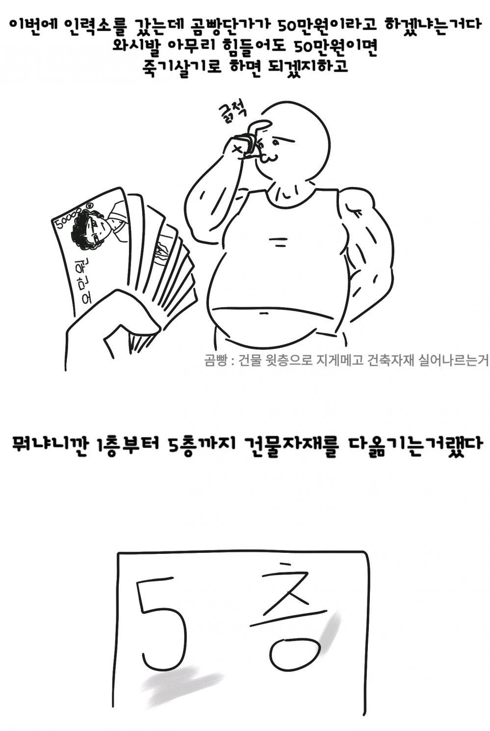 
일당 60만원 노가다 추노한 썰만화
